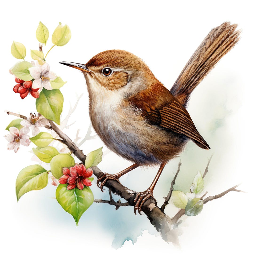 Wren Sticker Wren Sticker Watercolor Sticker Native Bird Motif Wall Tattoo Car ...