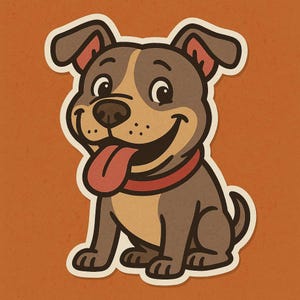 Lustiger Pitbull Hund Sticker Witziger Cartoon Aufkleber für Laptop Auto Wohnmobil Geschenk für Hundefans, Bulli-Besitzer:innen Tierfreunde