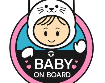 Baby on Board Sticker - Cute car sticker with warning design - Gift idea for expectant parents, family cars, and new moms and dads