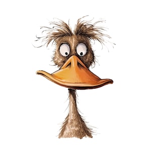 Lustige Ente Sticker Aufkleber Cartoon Wasserfarbe Tier lustig niedlich Geschenk für Kinder und Erwachsene