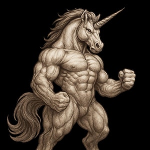 Starkes Einhorn Aufkleber Outdoor UV-beständiger Vinyl Sticker aus Hochwertiger Folie von Orafol Autoaufkleber Laptopaufkleber