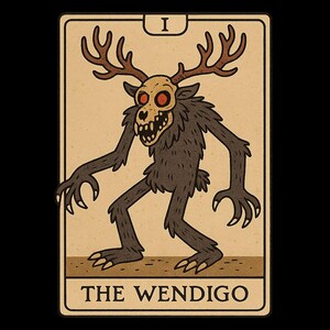 Autocollant Wendigo en tant que carte de tarot Autocollant extérieur en vinyle résistant aux UV en film de haute qualité d'Orafol Autocollant pour voiture Autocollant pour ordinateur portable