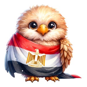 Egypt Eagle Sticker with Flag | Cute Country Sticker | Car Sticker, Laptop Sticker, Gift Idea