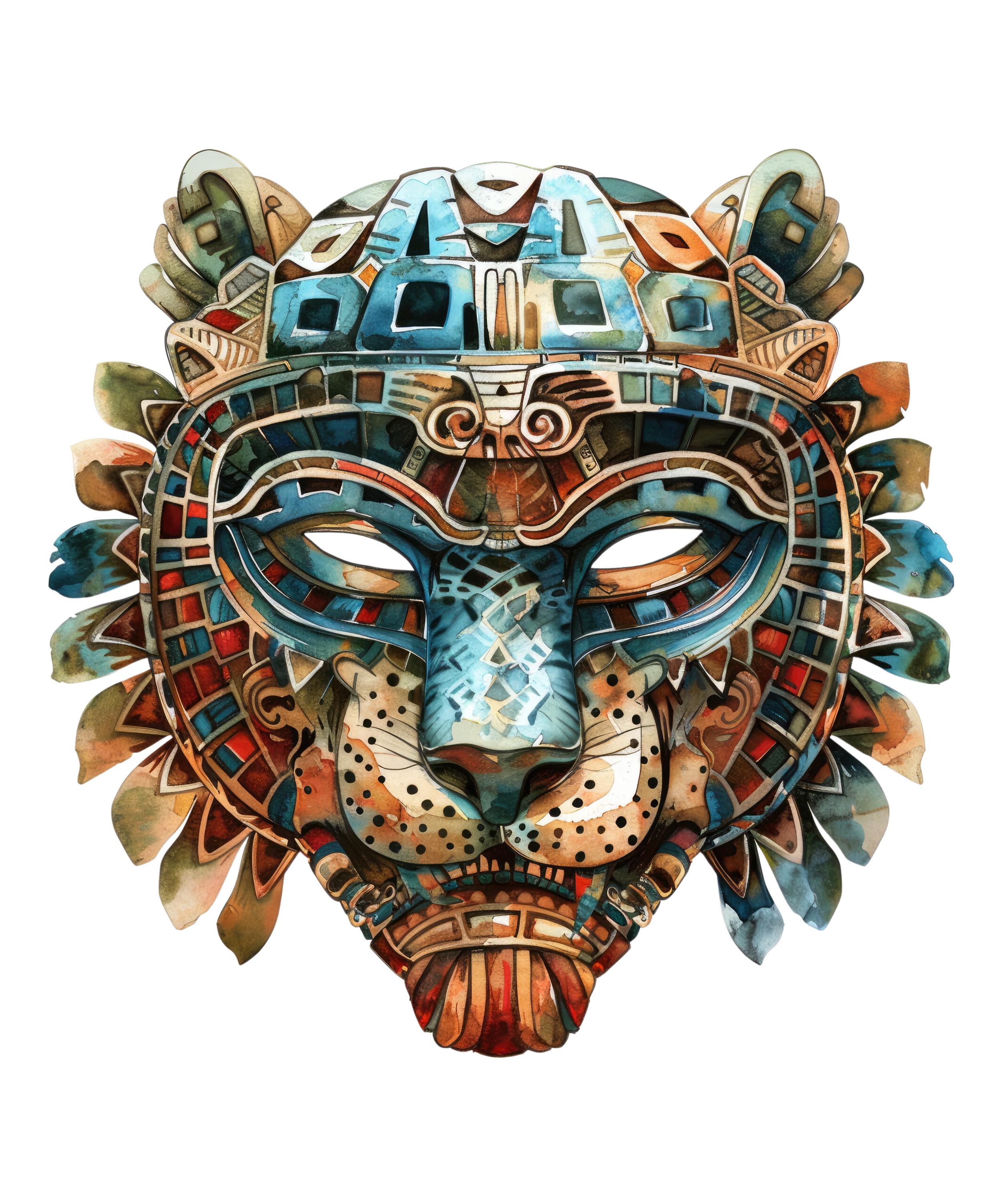 アステカ戦士マスクステッカー - アステカデザインのトライバルアートステッカー - ノートパソコン、車、窓、壁用の民族装飾 - Etsy 日本, image size:2500x3000