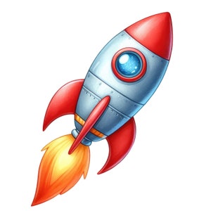2X Rakete Sticker Cartoon Aufkleber bunte Kinder Deko Wandtattoo Autoaufkleber Weltall Weltraum Illustration Geschenk für kleine Astronauten
