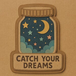 Cielo stellato in un bicchiere – con la scritta “Cattura i tuoi sogni” – Adesivo magico per auto – resistente alle intemperie – regalo per sognatori e appassionati di stelle