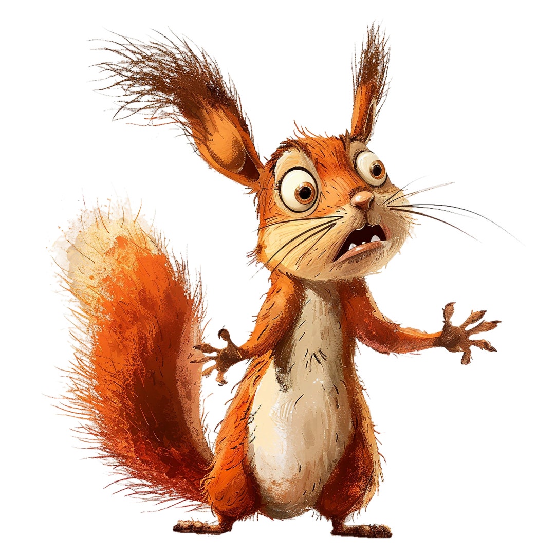 Photo inspiration: Visual Reference: Surprised Squirrel Illustration Sticker Car Wall Decal Funny Cartoon