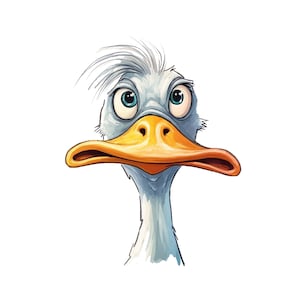 Pegatina divertida de pato, dibujo de acuarela, animal, regalo divertido y lindo para niños y adultos
