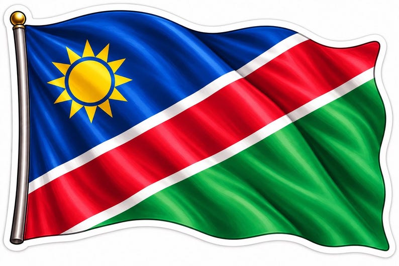 Namibia Flag Sticker, Customizable Outdoor Vinyl Sticker - Etsy