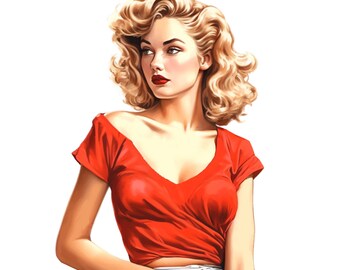 40 年代/50 年代のヴィンテージ ピンナップ ガールの写真を選択し