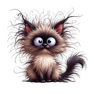 Verrückte Katze Sticker – Skurriles Katzenmotiv als Wandtattoo & Autoaufkleber