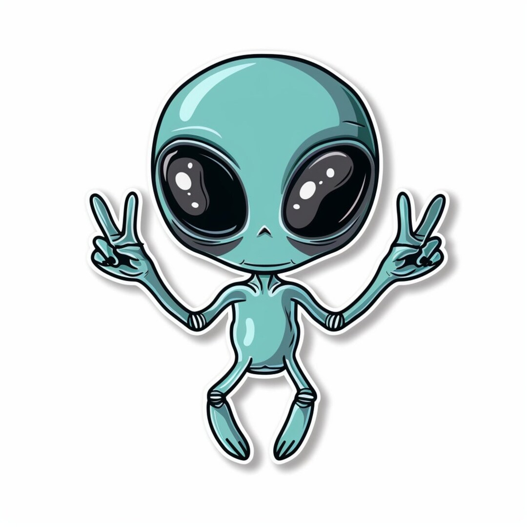 Alein Sticker Car Sticker Cool Alien Sticker Weatherproof Outdoor Uv-resistant Vinyl ...