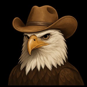 Adesivo per esterni con aquila con cappello da cowboy, adesivo in vinile resistente ai raggi UV, realizzato con pellicola di alta qualità di Orafol, adesivo per auto, adesivo per laptop