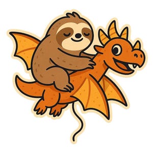 Sloth floating on a kite – Funny cartoon sticker – weatherproof – Gift for animal, leisure & humor fans