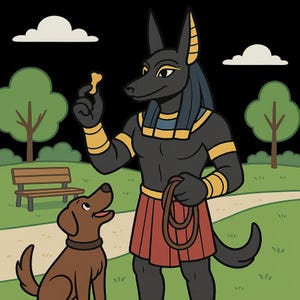公園で犬のトレーナーを務めるアヌビスのステッカー2枚セット。屋外用UV耐性ビニールステッカー。オラフォルの高品質フィルム製。車用ステッカー。
