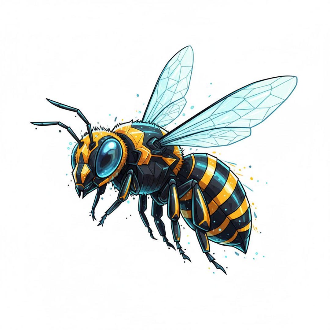 4X Bee Low Poly Sticker Car Decal Polygon Insect Geometric Design ...