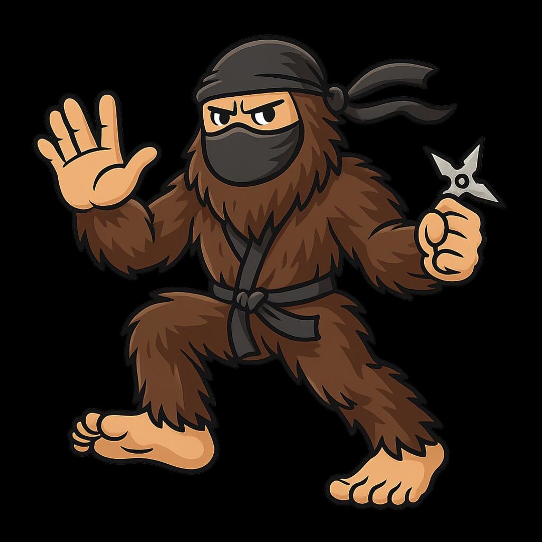 Bigfoot as Ninja Sticker Outdoor Uv-resistant Vinyl Sticker Made of ...