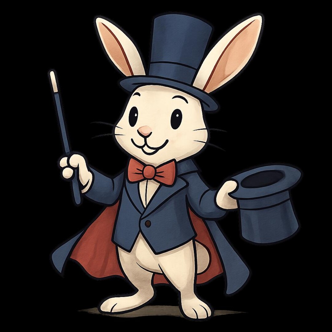 Rabbit as a Magician Sticker Outdoor Uv-resistant Vinyl Sticker Made of ...