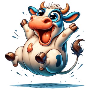 Lustiger Kuh Autoaufkleber, Exaggerated Funny Cow Sticker, Kuh Cartoon Aufkleber