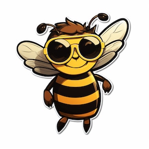 Cartoon Bee Decal aanpasbare buiten vinylsticker