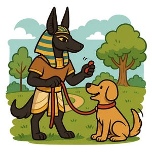 公園で犬のトレーナーをしているアヌビスのステッカー。屋外用。オラフォルの高品質フィルムで作られた紫外線に強いビニールステッカー。車用ステッカー。