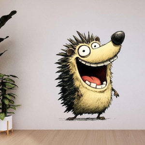 Pegatina de animal divertida y caprichosa: motivo animal original como tatuaje de pared y pegatina para coche
