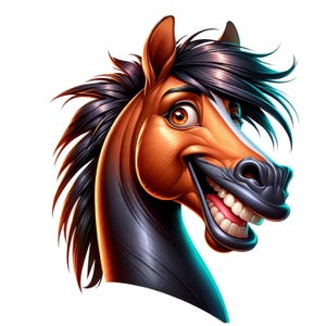 Laughing horse face wall sticker, funny horse mural, decorative horse poster, horse art, wall decoration, humorous animal motif