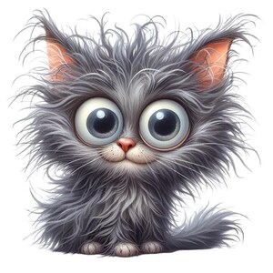 Pegatina de gato loco: un caprichoso motivo felino como tatuaje de pared y pegatina para coche.