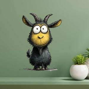 Pegatina de animal divertida y caprichosa: motivo animal original como tatuaje de pared y pegatina para coche