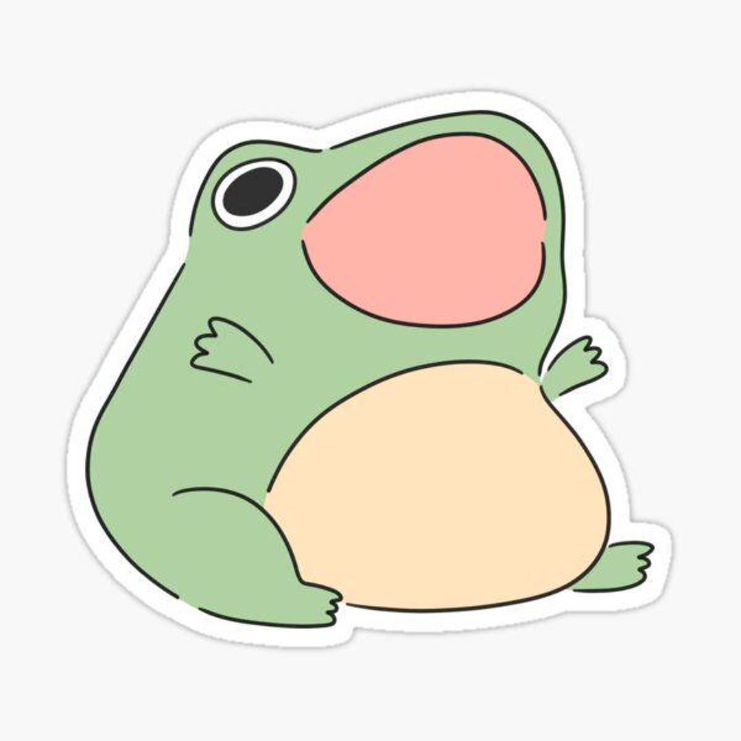 Funny Frog Sticker – Kawaii Cartoon Sticker – Cute Meme Frog Laptop Car ...