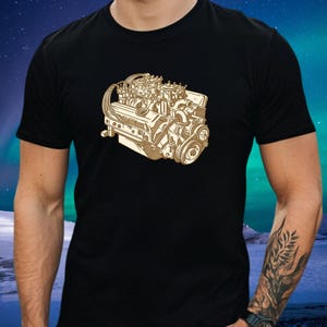 Realistische Motorentechnik Herren T-Shirt Baumwolle Hochwertig Bedrucktes Freizeit Shirt mit Einzigartigen Motiv in Vielen Gößen S bis 5XL