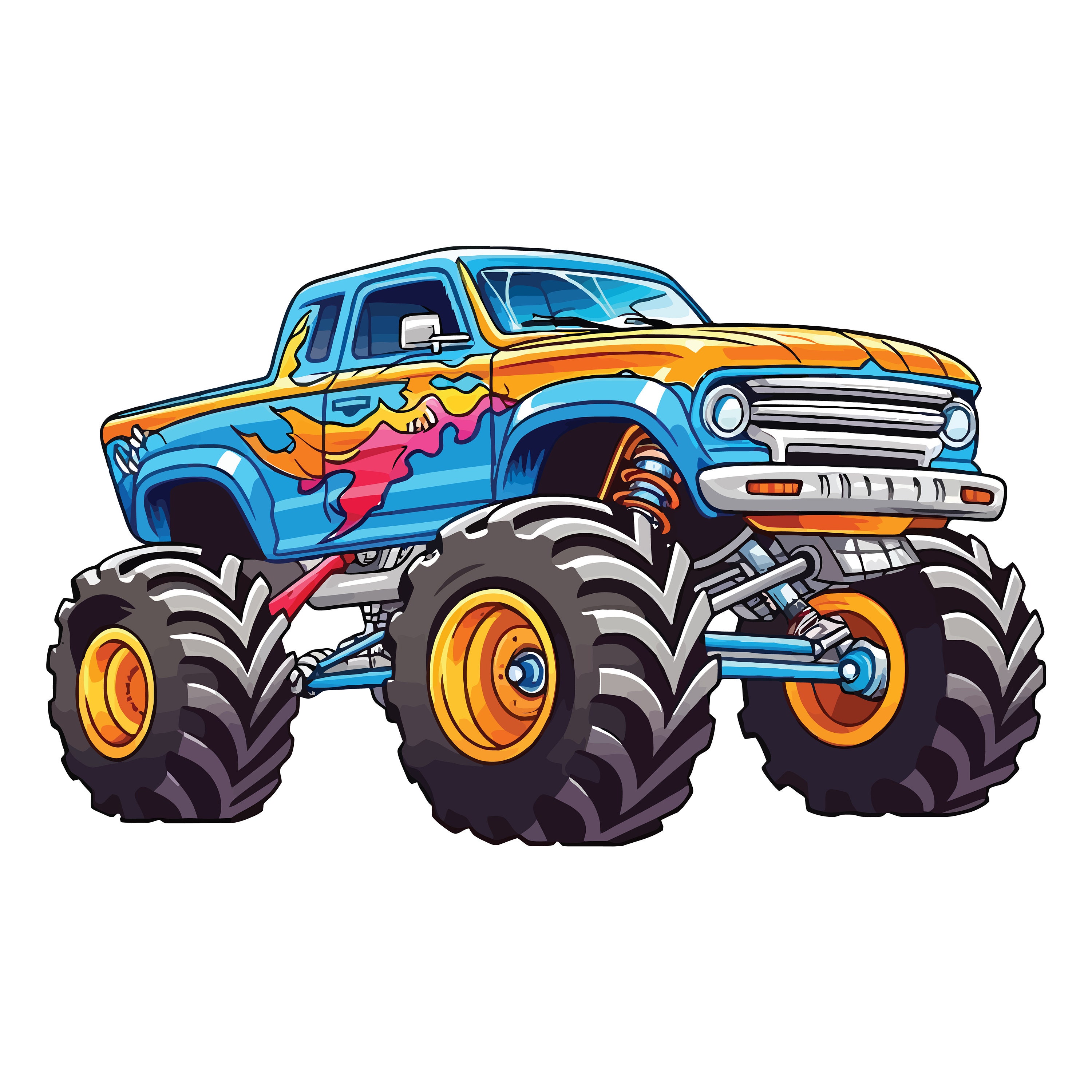 Car Sticker Colorful Monster Truck Sticker 