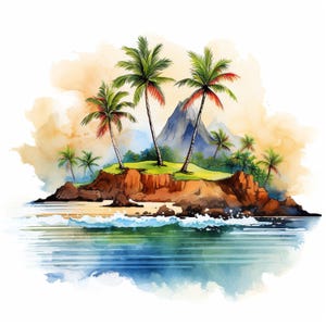Car sticker Hawaii watercolor look colorful island sticker tropical motif car window surf summer sun palm trees vacation beach decoration gift