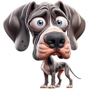 Funny Great Dane Wall Sticker – Cute Giant Dog Breed Sticker for Home & Dog Fans – High-Quality Animal Wall Decoration