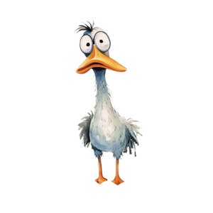 Pegatina divertida de pato, dibujo de acuarela, animal, regalo divertido y lindo para niños y adultos