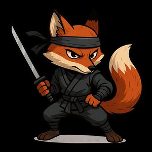 Adesivo Fox Ninja Adesivo in vinile resistente ai raggi UV per esterni realizzato con pellicola di alta qualità di Orafol Adesivo per auto Adesivo per laptop