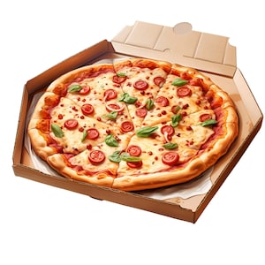 Pizza in een doos sticker auto sticker & muursticker weerbestendig uv-bestendig heerlijke foodie decoratie cadeau idee