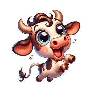 Lustiger Kuh Autoaufkleber, Exaggerated Funny Cow Sticker, Kuh Cartoon Aufkleber