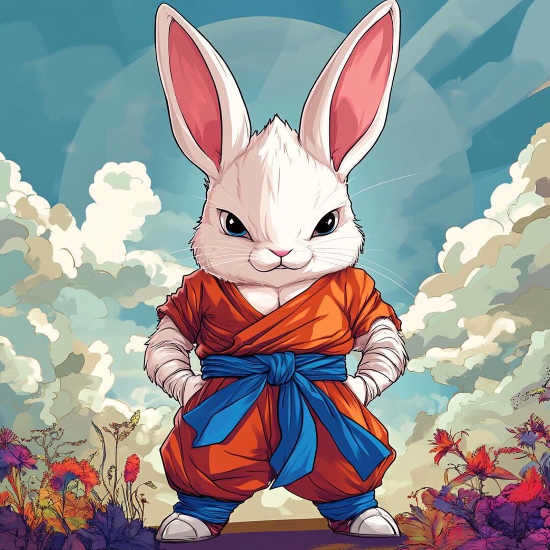 Anime Rabbit Designs Wall Sticker Rabbit in Anime Style Wall Decoration Creative Wall Motif ...