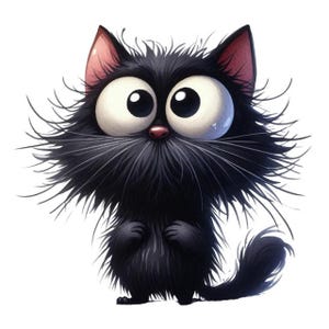 Pegatina de gato loco: un caprichoso motivo felino como tatuaje de pared y pegatina para coche.