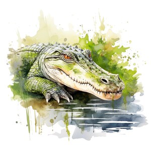 Naklejka na samochód z motywem krokodyla i akwareli, naklejka winylowa z motywem dzikiego zwierzęcia, naklejka na samochód, laptopa, okno, pokój dziecięcy, dekoracja dżungli z gadami