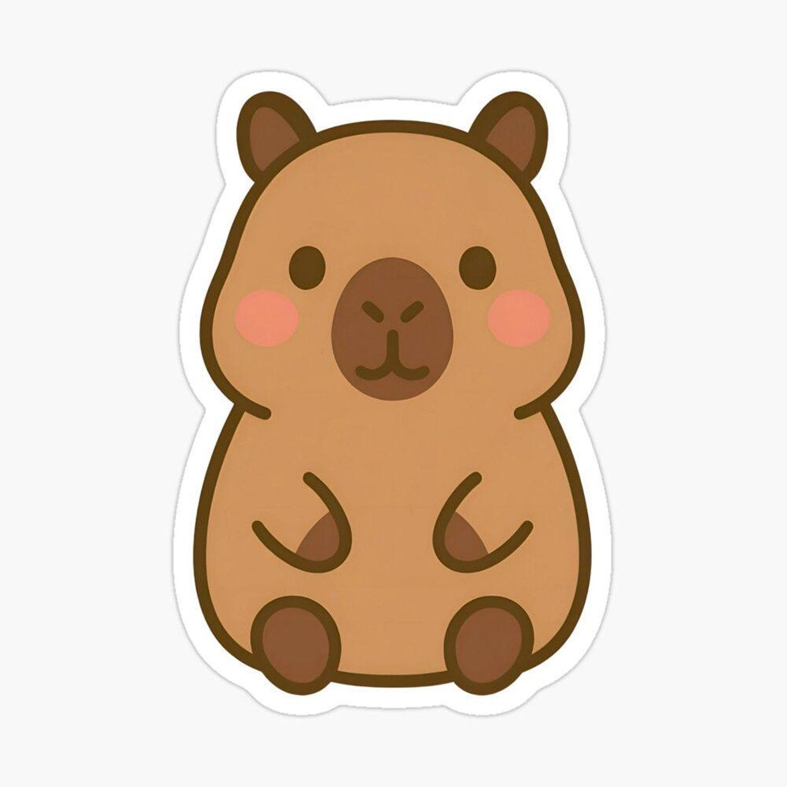 Cute Capybara Sticker – Cute Cartoon Animal Sticker – Kawaii Wall ...