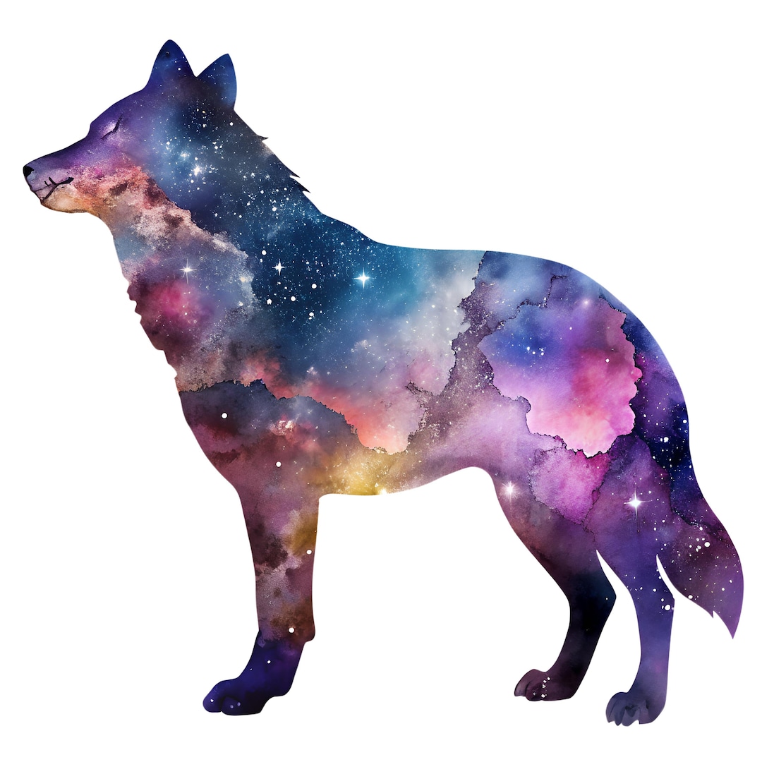 Wolf Shadow Sticker Wolf Sticker Set Watercolor Car Stickers Heavenly Galaxy 9 X 9 Cm ...