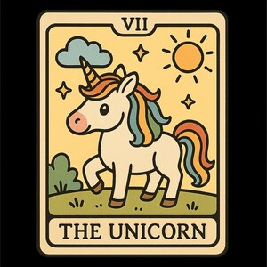 Einhorn als Tarotkarte Aufkleber Outdoor UV-beständiger Vinyl Sticker aus Hochwertiger Folie von Orafol Autoaufkleber Laptopaufkleber