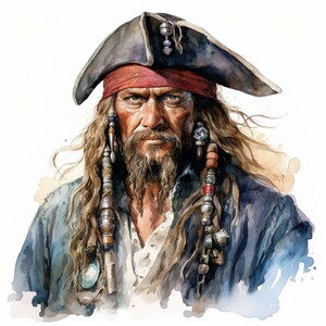 Aquarell Piraten Aufkleber Personalisierbar Outdoor Vinyl Sticker