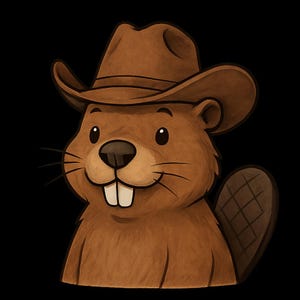 Adesivo per esterni con castoro con cappello da cowboy, adesivo in vinile resistente ai raggi UV, realizzato con pellicola di alta qualità di Orafol, adesivo per auto, adesivo per laptop