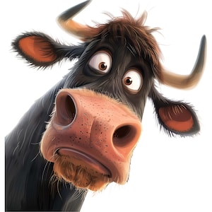 Pegatina divertida de toro de dibujos animados, pegatina para coche, pegatina de pared con motivo de animal de granja para habitación infantil