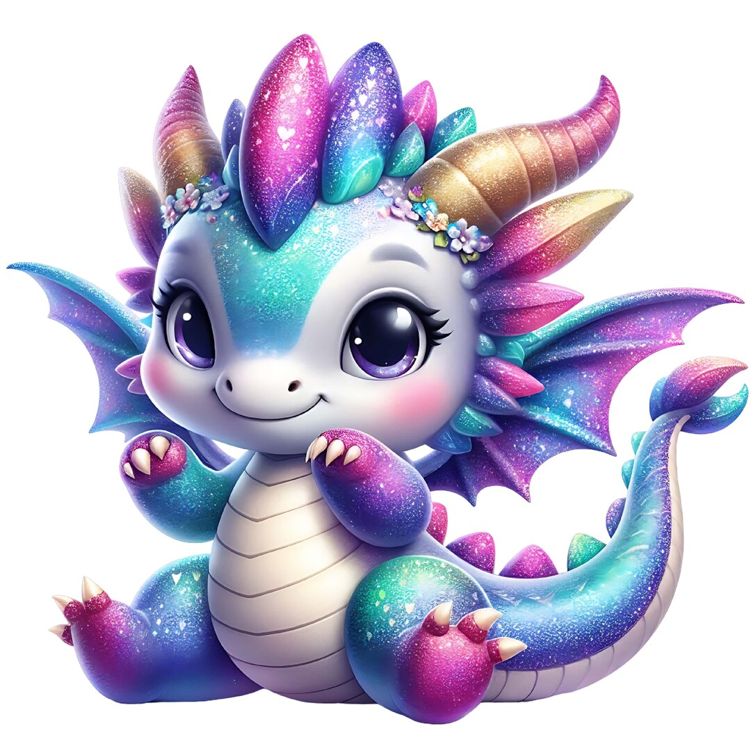 Cute Dragon Sticker Fantasy Baby Dragon Fantasy Animal Sticker Children ...