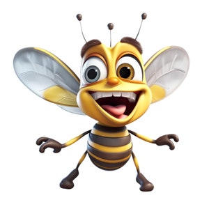 Lustige Biene Sticker – Fröhlicher Cartoon Aufkleber für Kinder Laptop Flasche Journal – Geschenkidee für Natur und Insekten Fans