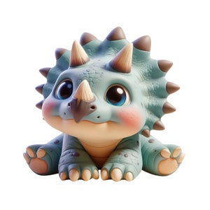 Süßer Baby Triceratops Dinosaurier Cartoon niedlicher Dino Aufkleber
